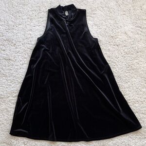 Black velvet high neck dress